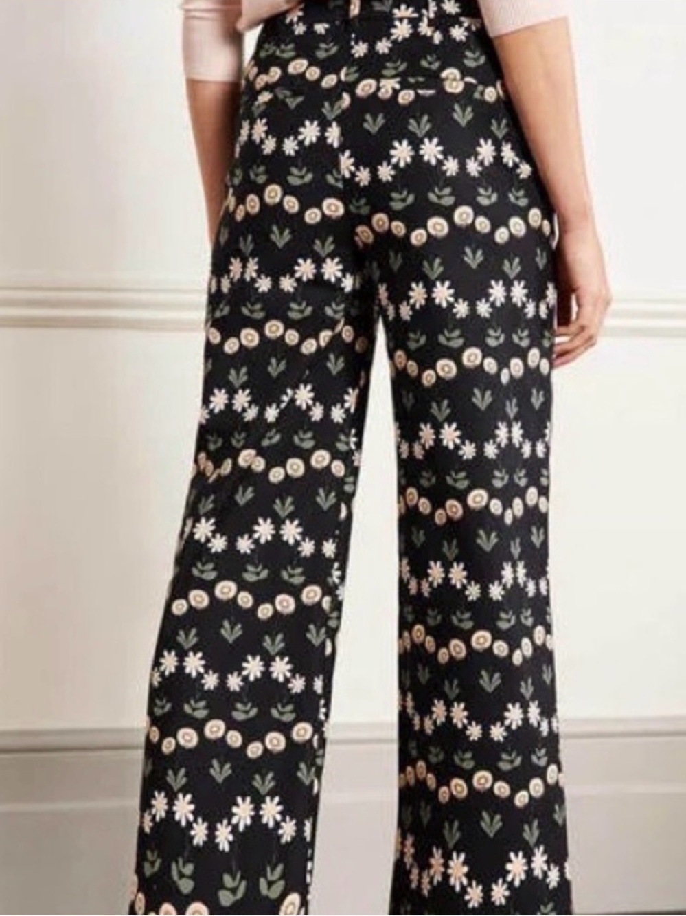 Boden High Waisted Richmond Pants Size 8R Delicate Daisy - Picture 3 of 8